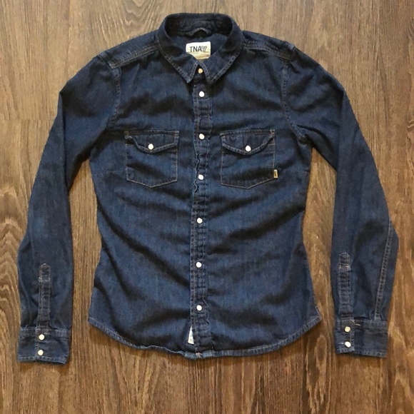 TNA Denim Button Up Shirt. - Picture 1 of 10